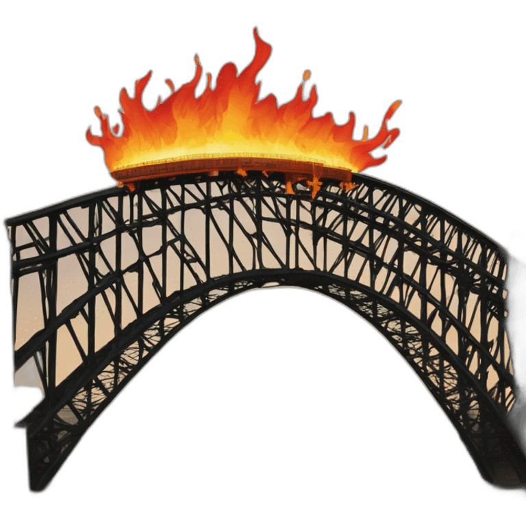 sydney-harbour-bridge on fire sea emoji