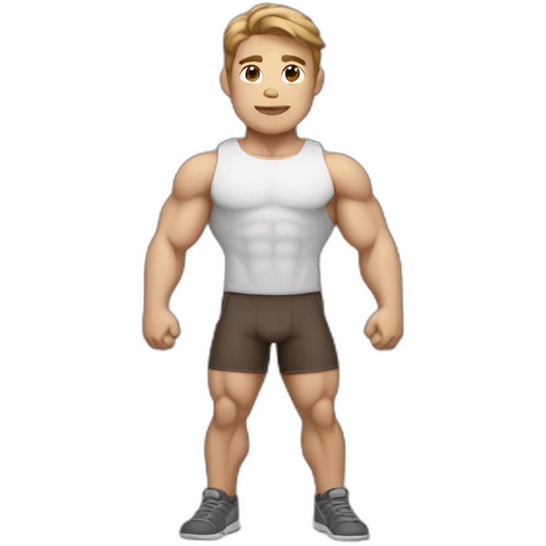 Bodybuilder, whole body, white skin, light brown hair emoji