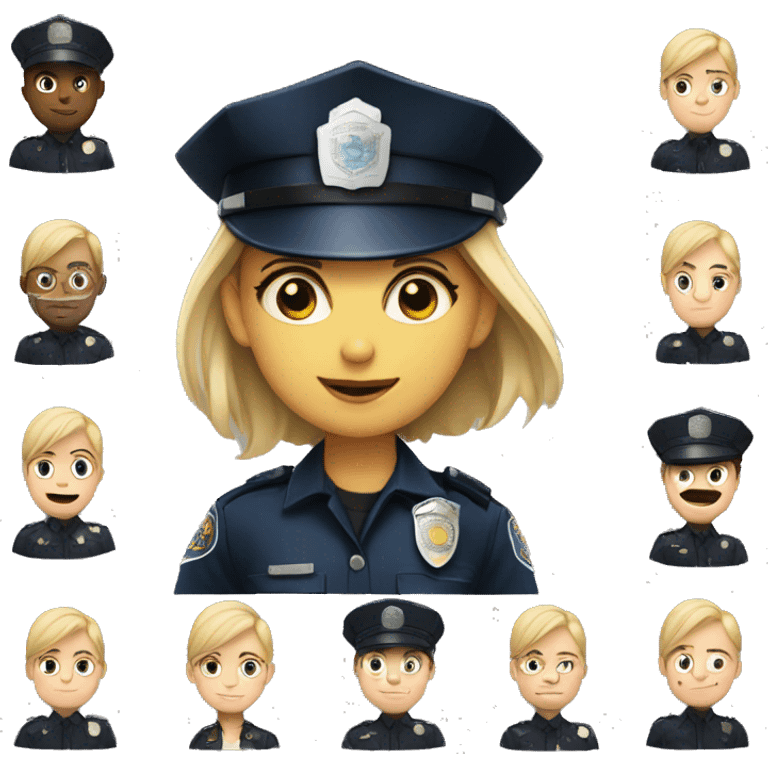 Girl and police man emoji