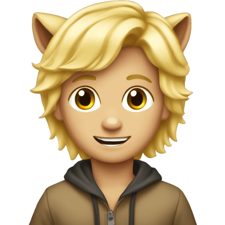 Blond boy on a cougar emoji