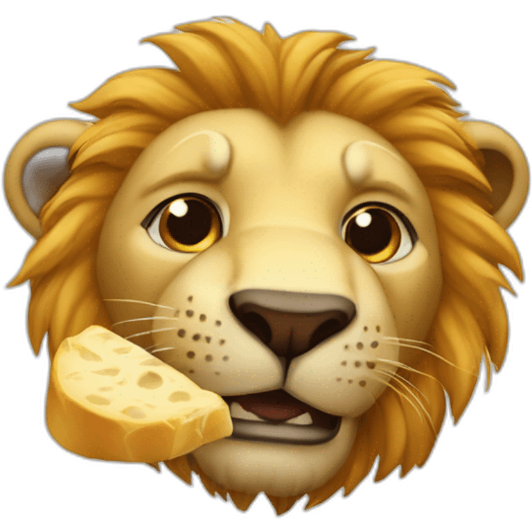 Lion qui mange emoji