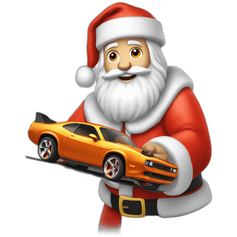 Santaclaus holding a hot wheels emoji