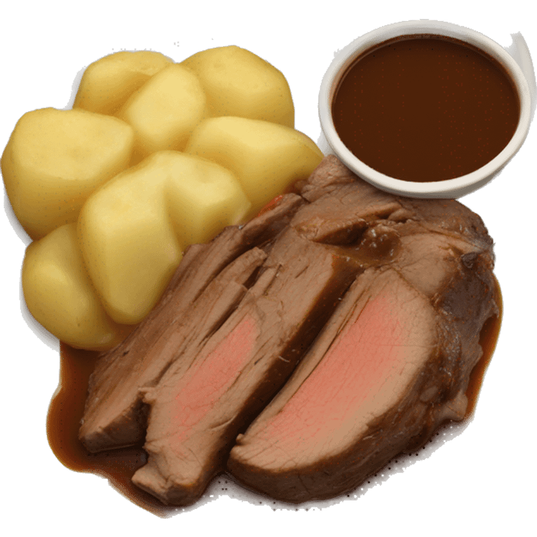 pot roast with gravy over potatoes emoji