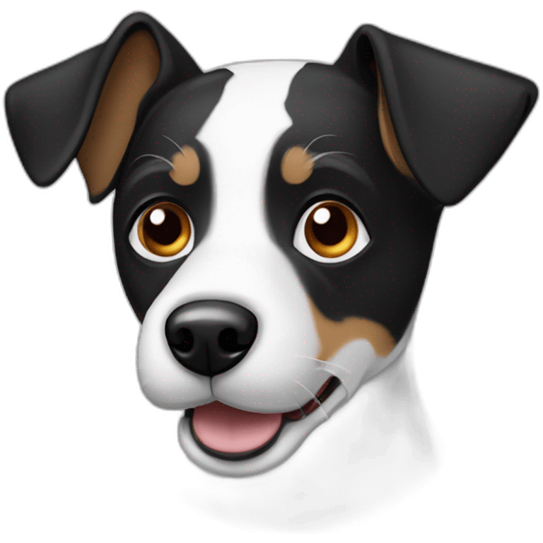 Head of Black and white jack rassel terrier emoji