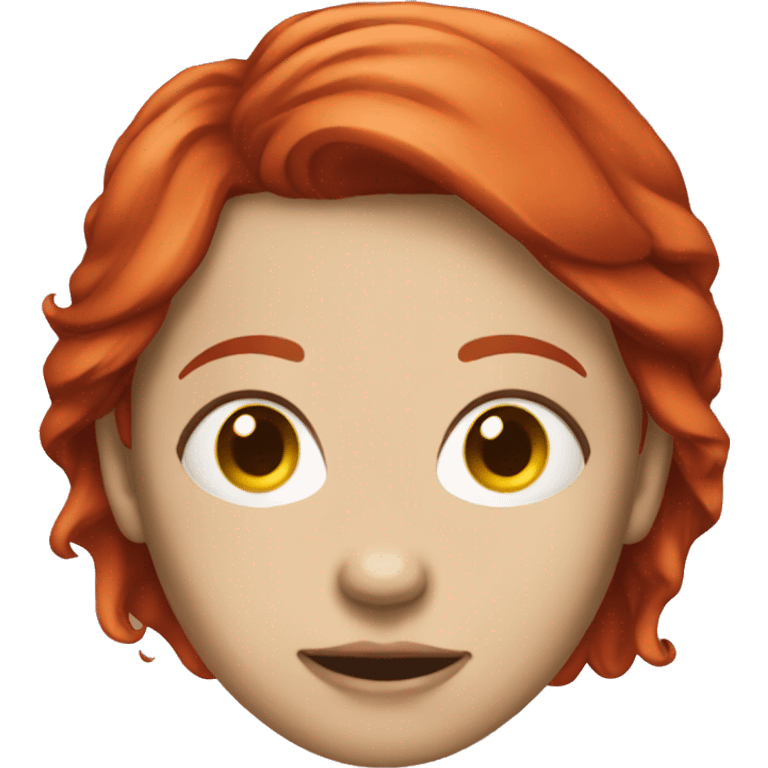 A girl with red hair and smoking emoji