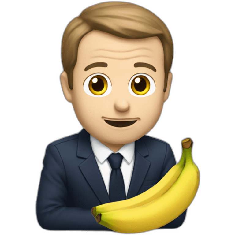 Macron qui mange une banane emoji