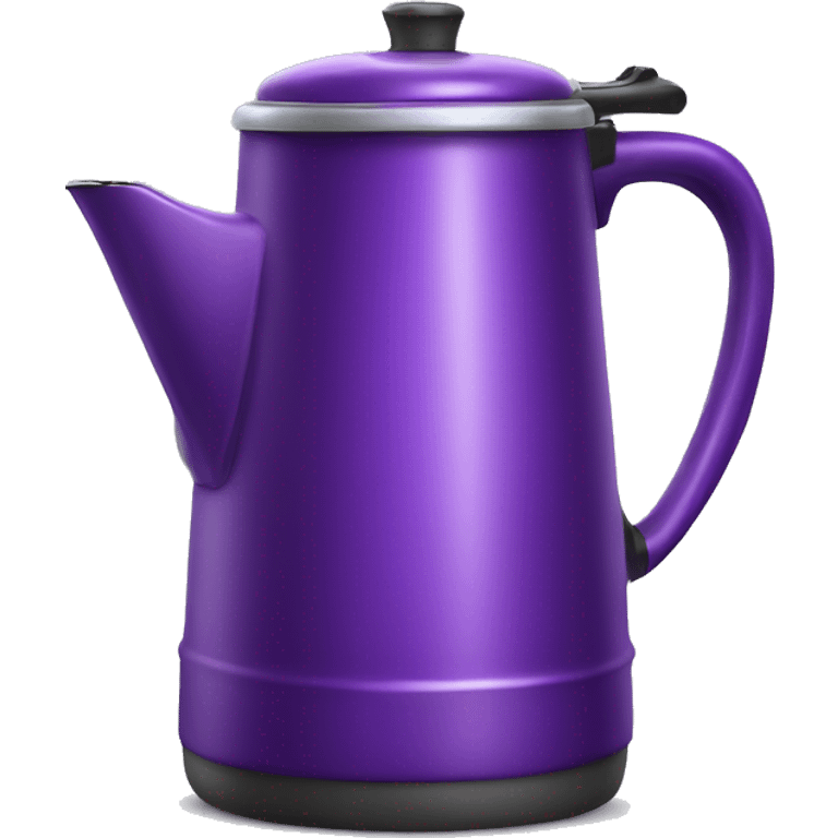 Realistic purple camping coffee pot isolated. emoji