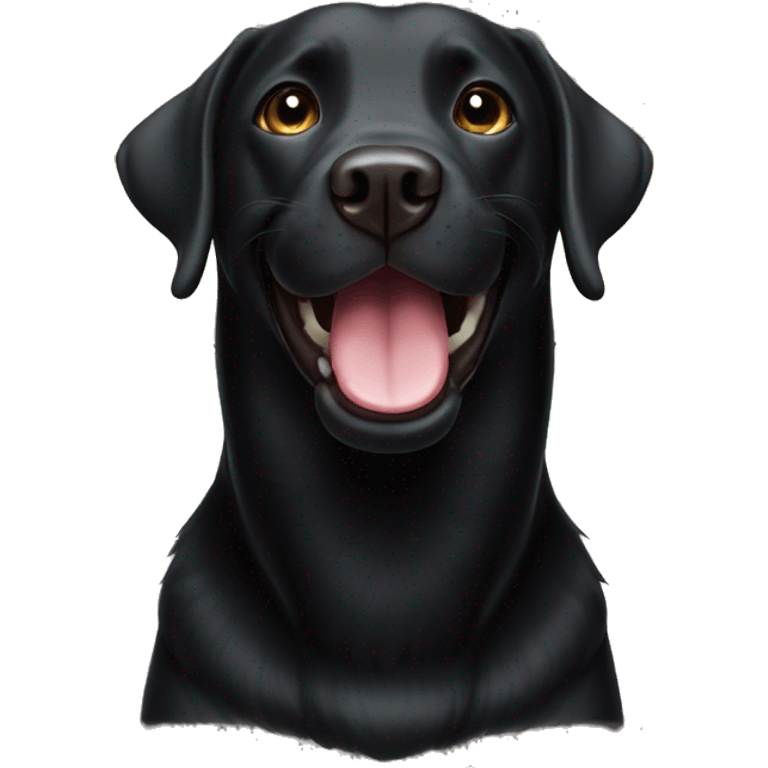 Black Labrador that is happy emoji