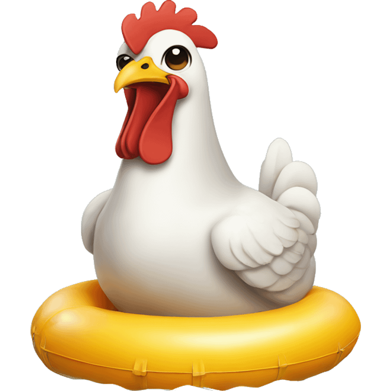 chicken in a floatie emoji