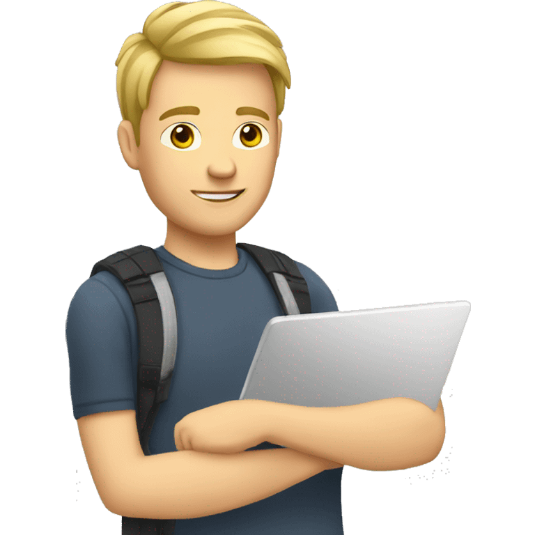 white male cybersportsman with laptop emoji