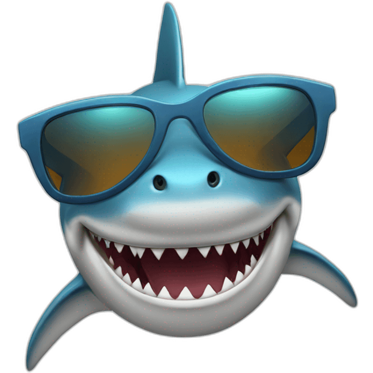 Shark with sunglases emoji