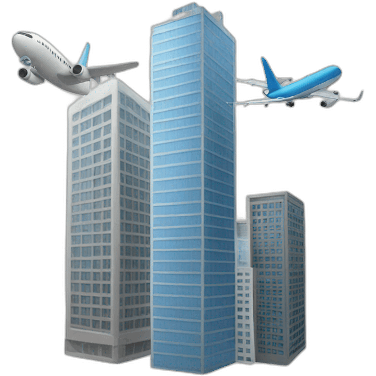 Plane and a skyscraper emoji