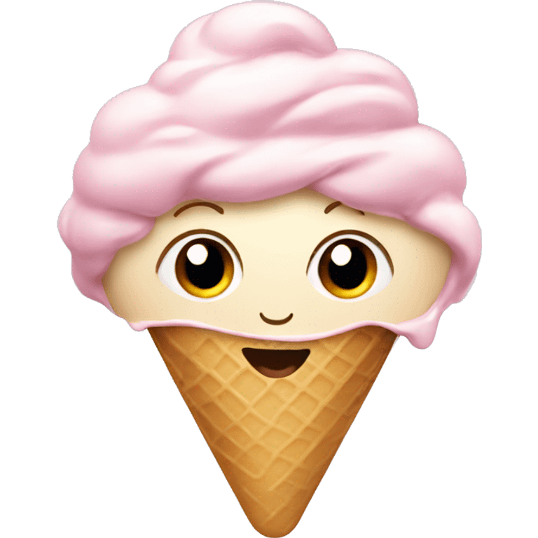 Ice cream with a girl face  emoji