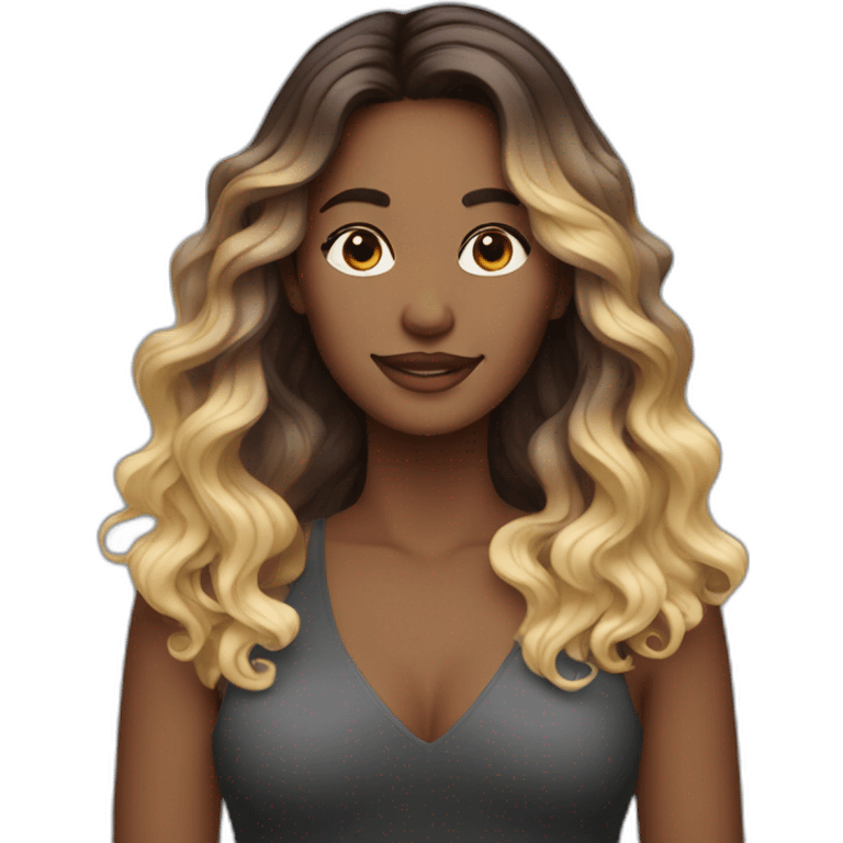 Long wavy ombré hair woman emoji