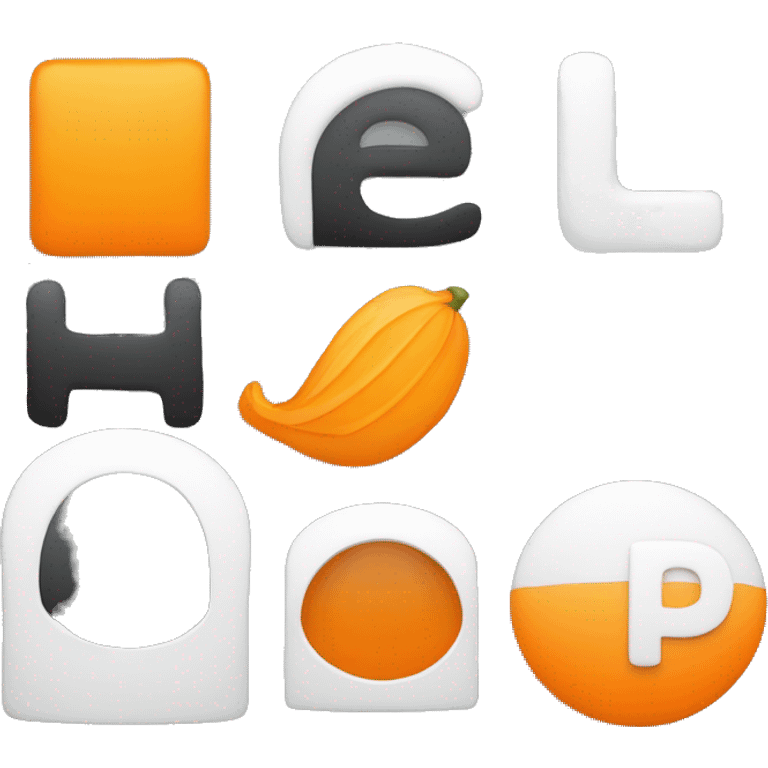 Un côté noir avec la lettre P en blanc et l’autre moitié en orange avec la lettre H en noir emoji