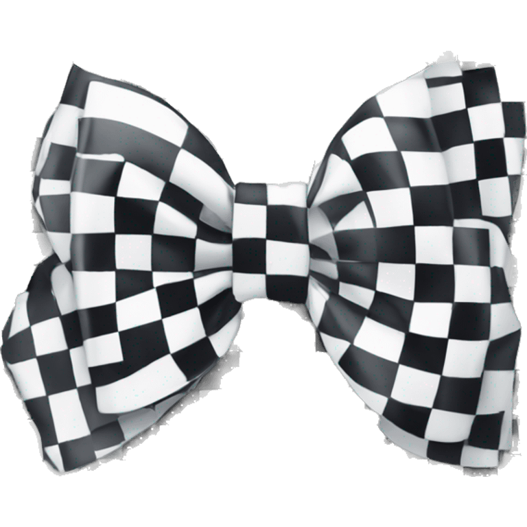 white checkered bow emoji