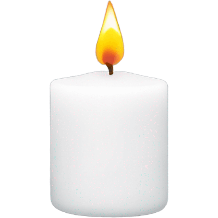 White glass candle RX logo emoji