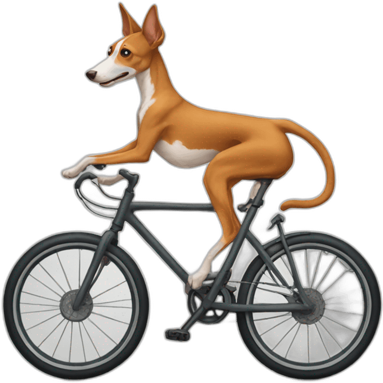 Podenco subido en bicicleta emoji