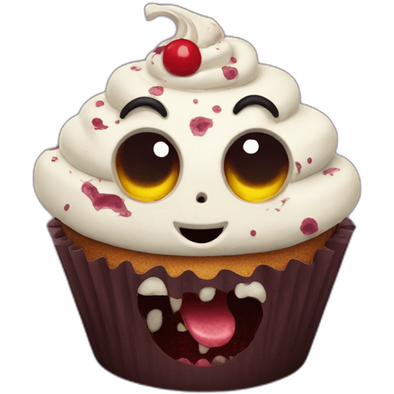 Happy zombie cupcake  emoji