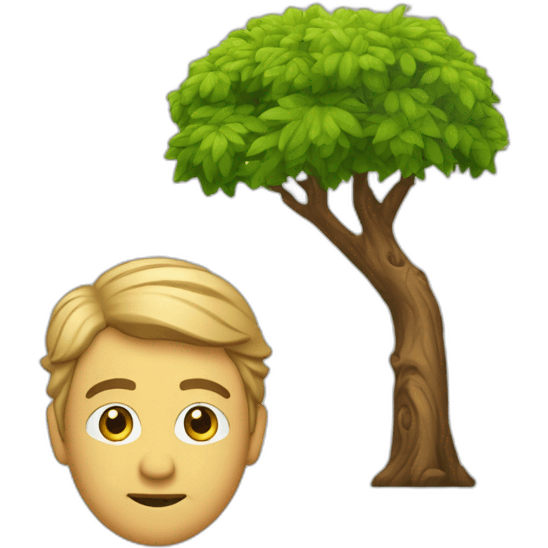 Monsieur qui coupe un arbre avec une tronçonneuse emoji