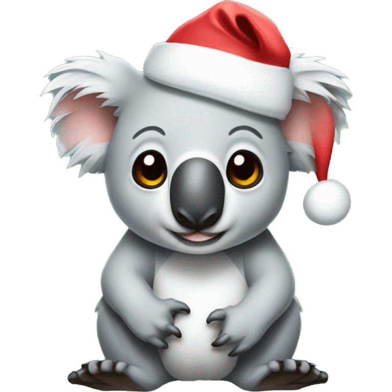 Koala with a Santa hat emoji