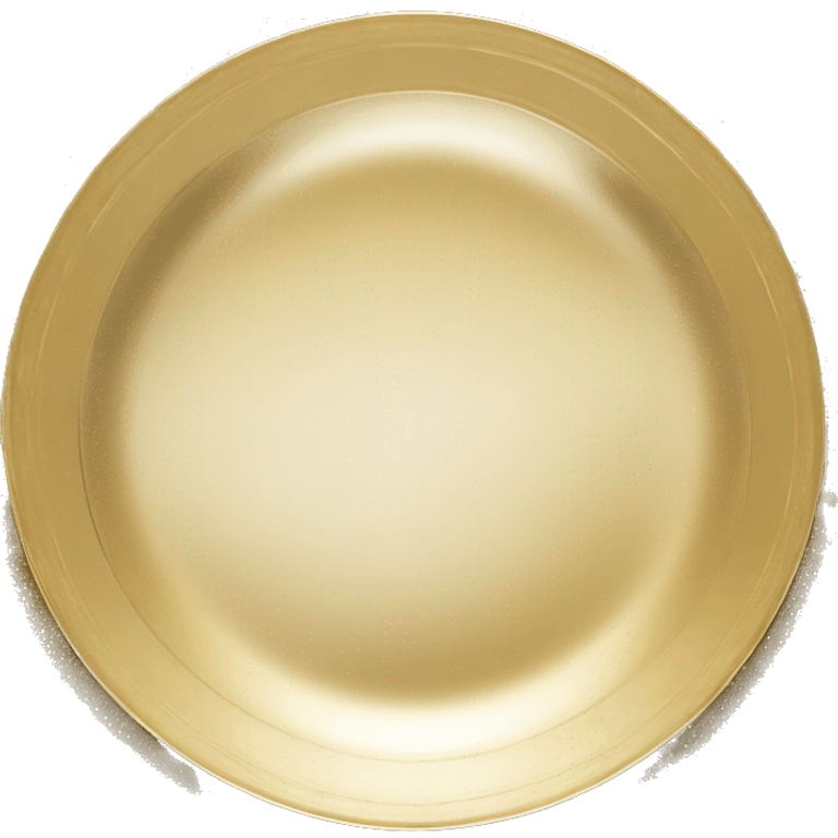 Realistic laying flat empty gold christmas charger plate. emoji