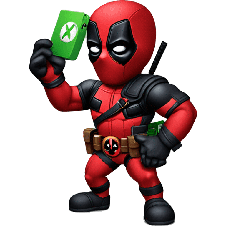 Deadpool holding xbox controller emoji