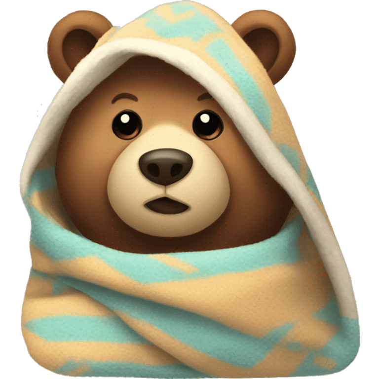 bear cozy in blanket emoji