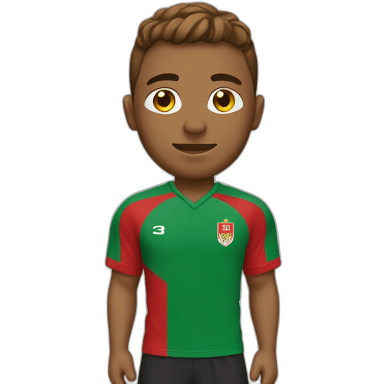 Football player with morocco shirt emoji