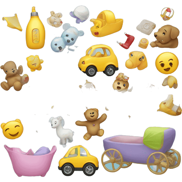 lots of toys for newborn baby emoji