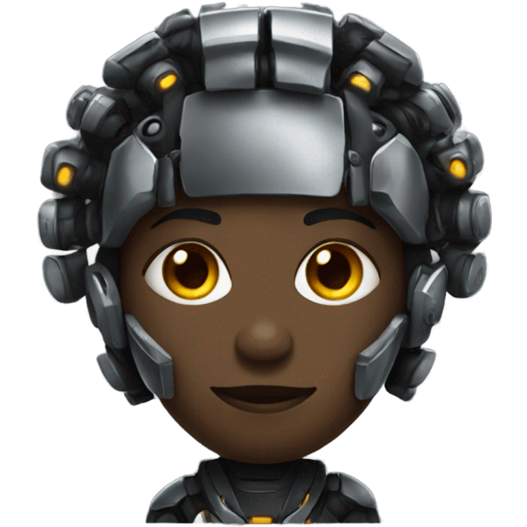 Black cyborg emoji