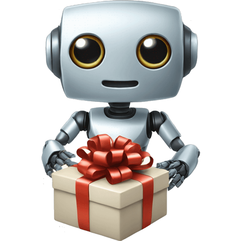 robot with gift emoji