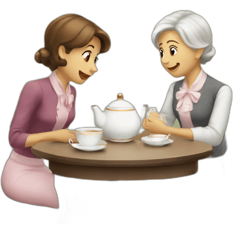 Tea time gossip emoji