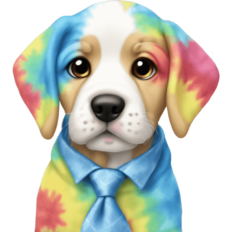 Tie dye puppy emoji