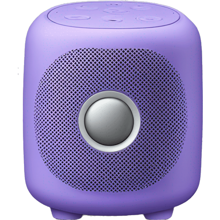 Realistic pastel purple portable smart speaker isolated. emoji