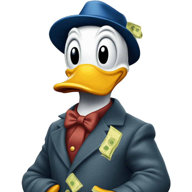 donald duck with money emoji