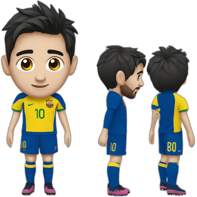 Leonel Messi usign a ((brazilian uniform)) emoji