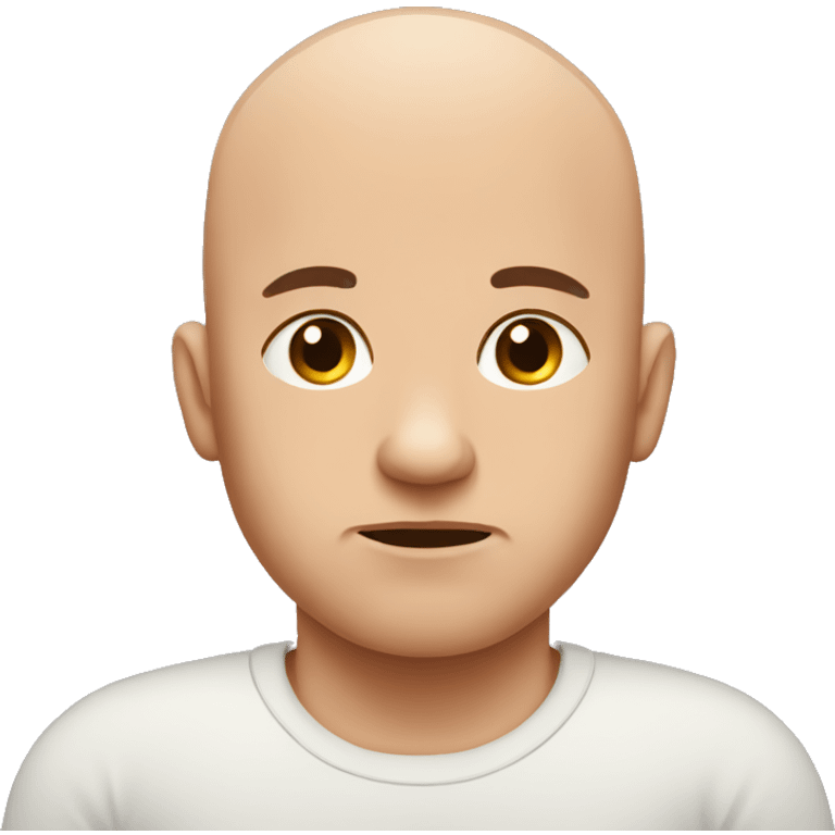 disappointed bald man with baby emoji