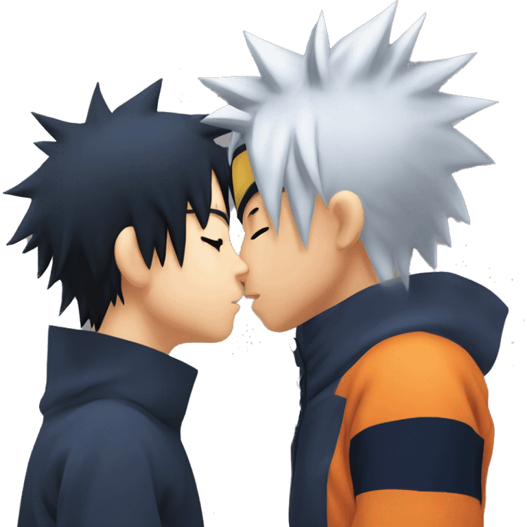 Naruto uzumaki kissing sasuke uchiha  emoji