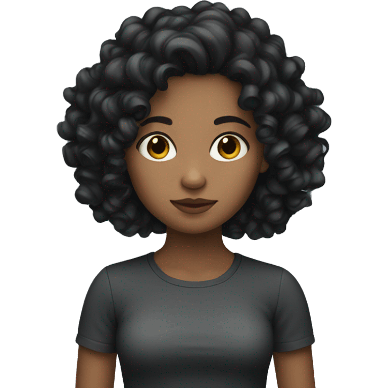 girl with dark curl  emoji