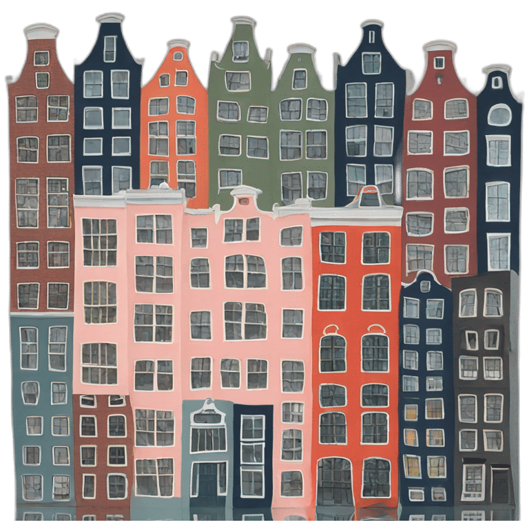 Amsterdam colorful houses emoji