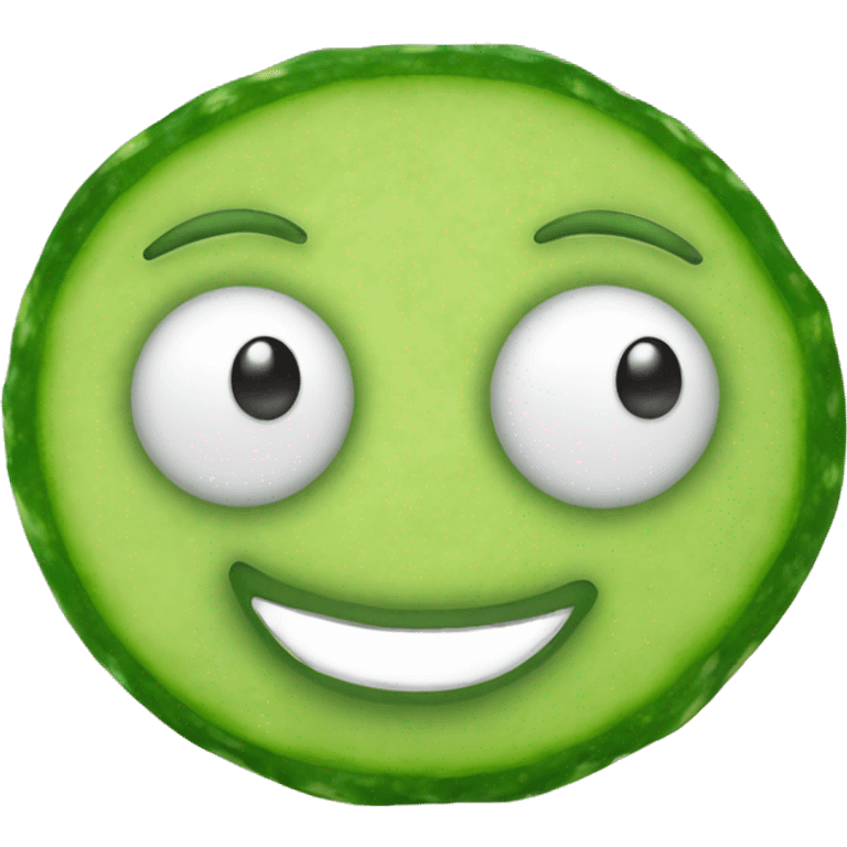 smiling face emoji with cucumbers over the eyes emoji