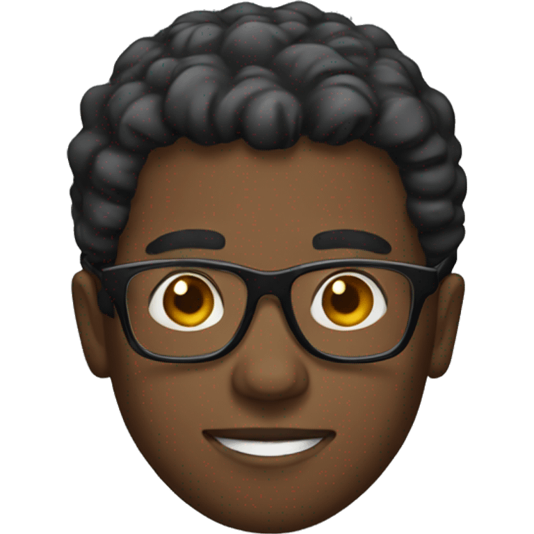 black guy with glasses emoji