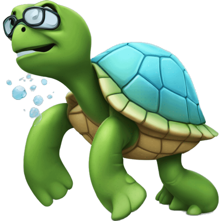 turtle doing science emoji