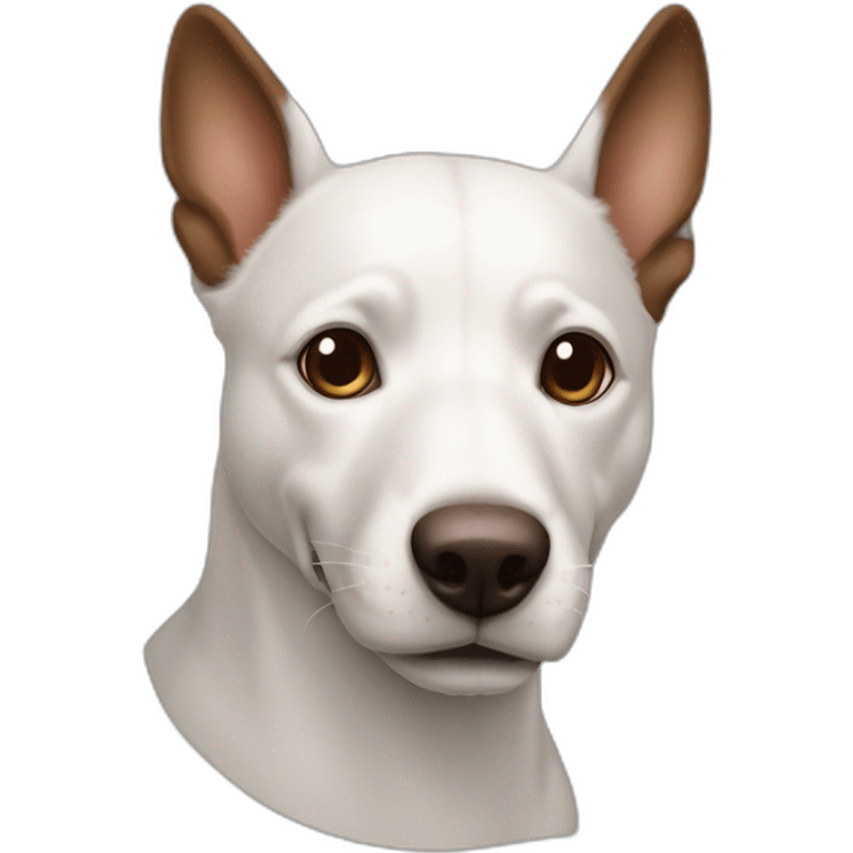 Perro ratonero blanco marrón emoji