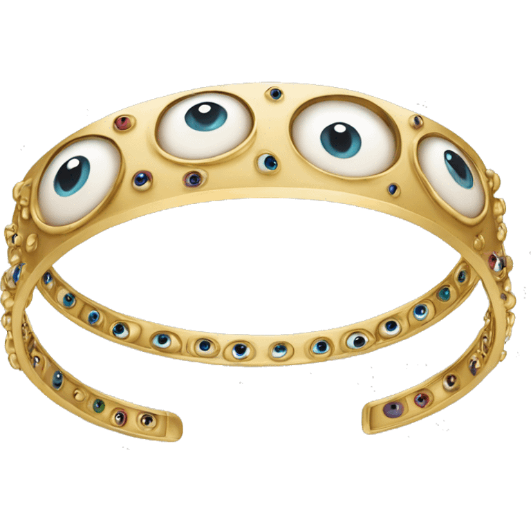 very thin gold bangle ring studded with eyeballs emoji