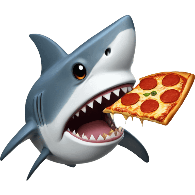 A shark with a pizza emoji