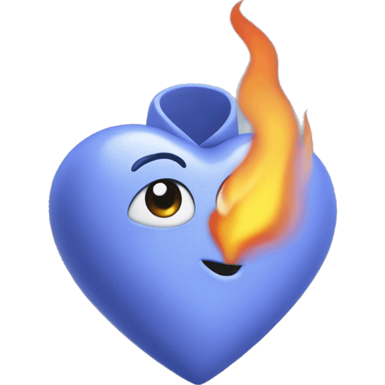 Periwinkle heart with flame  emoji