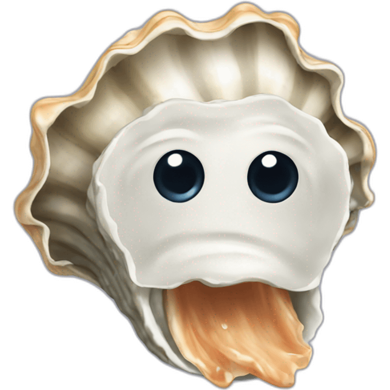 oyster with a face and hair  emoji