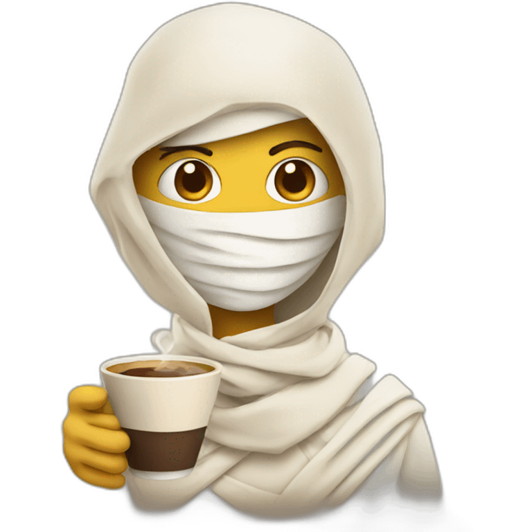 a mummy holding coffee emoji